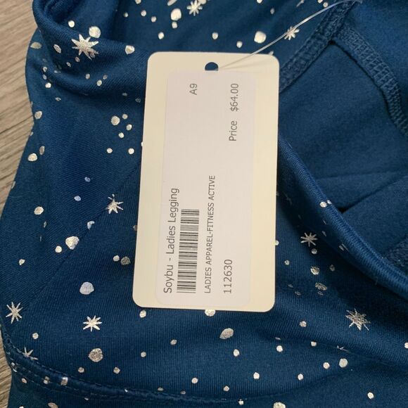 Soybu Leggings Womens XS Silver Stars 4Way Stretch UV Protect High Rise Fitted - Picture 10 of 12